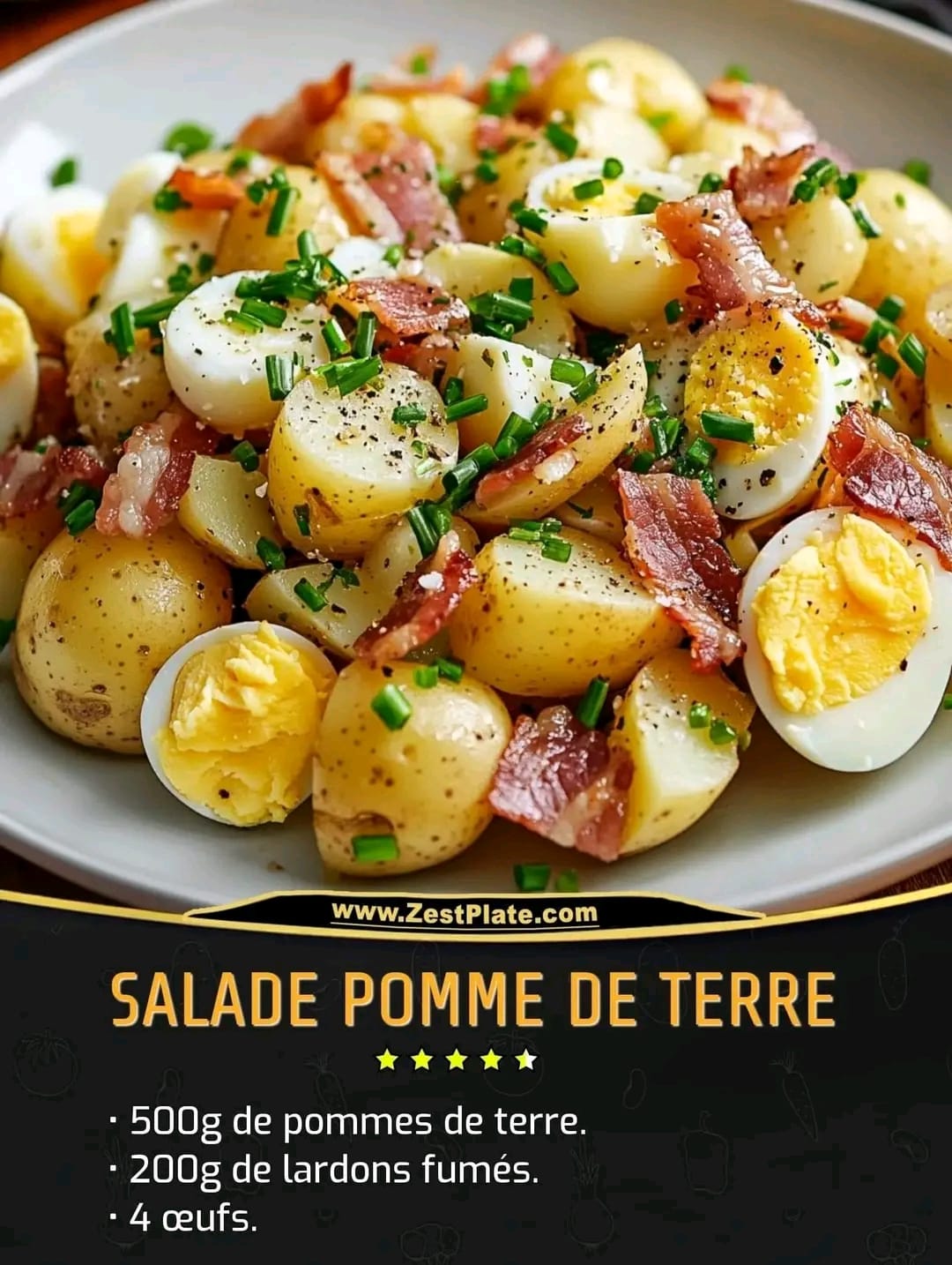 Salade Pomme de Terre Lardons Œufs