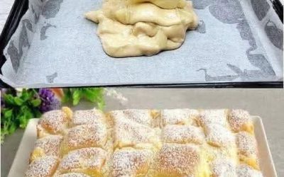 Gâteau aux pommes et à la crème anglaise (fondant en bouche)v