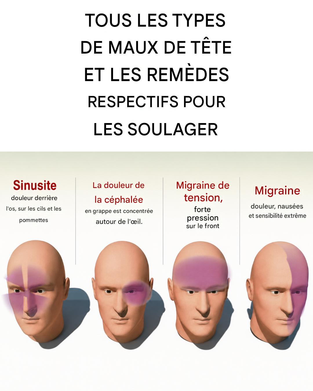 Types de maux de tête et leurs remèdes naturels respectifs pour les soulager instantanément