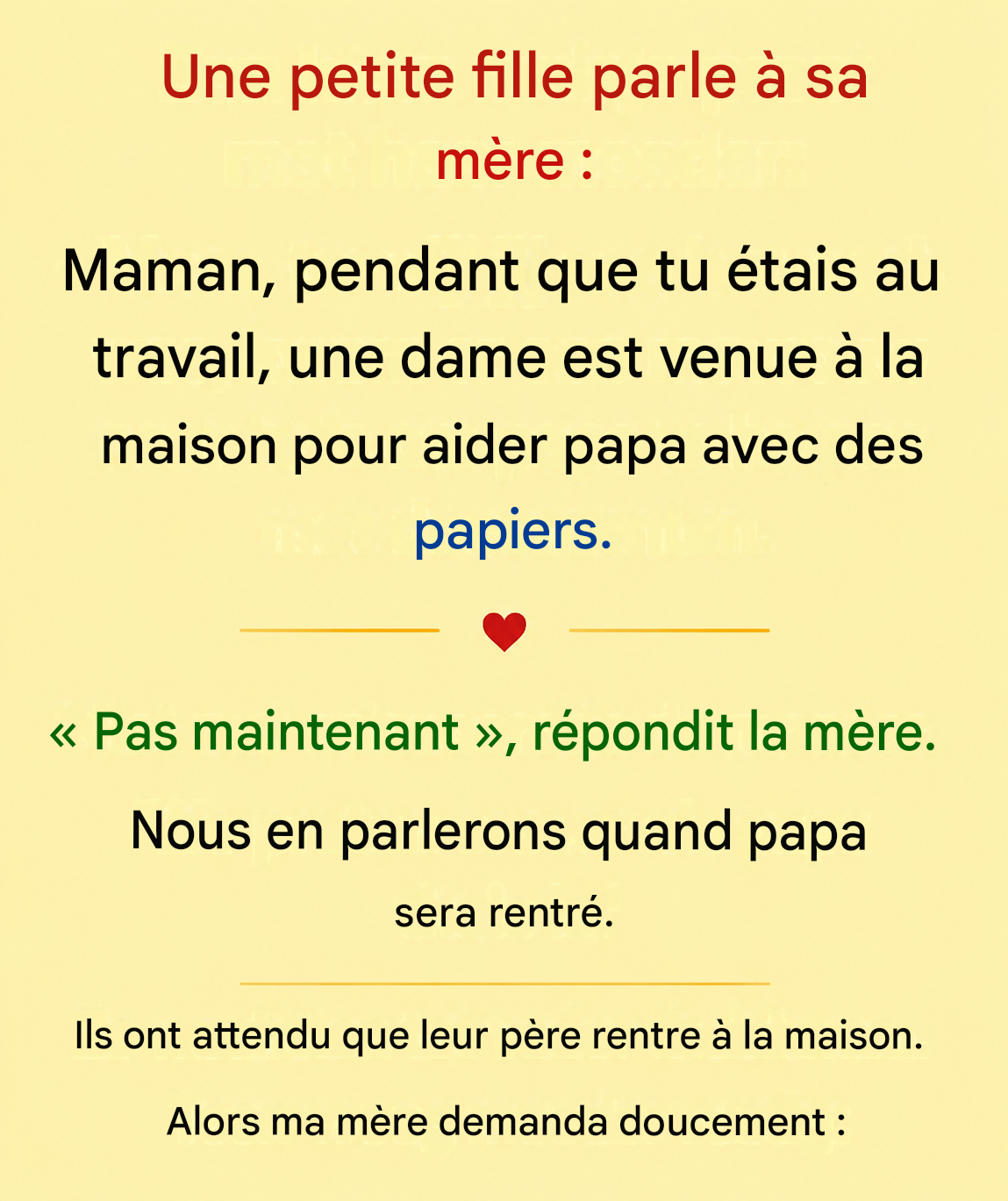 Blague du moment : Une petite fille parle à sa mère