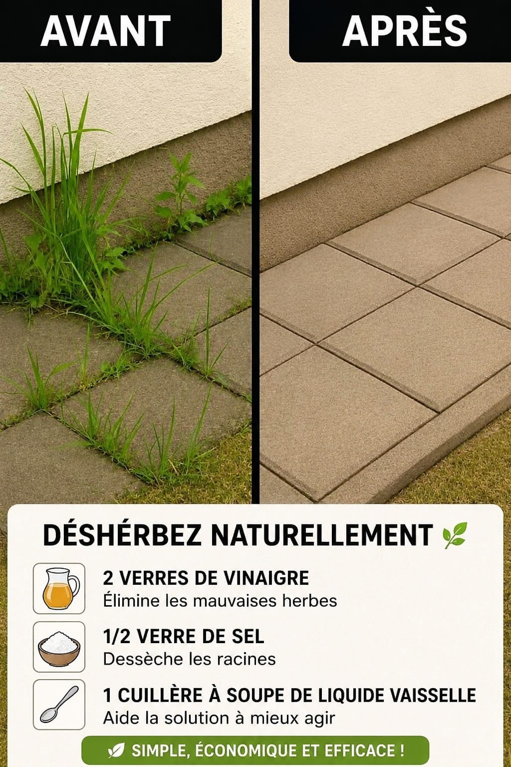 Le secret maison qui détruit les mauvaises herbes en 24h