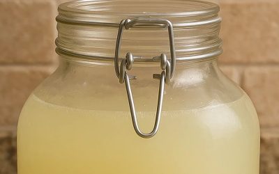 Boisson minceur naturelle : eau tiède, vinaigre de cidre, gingembre et citron
