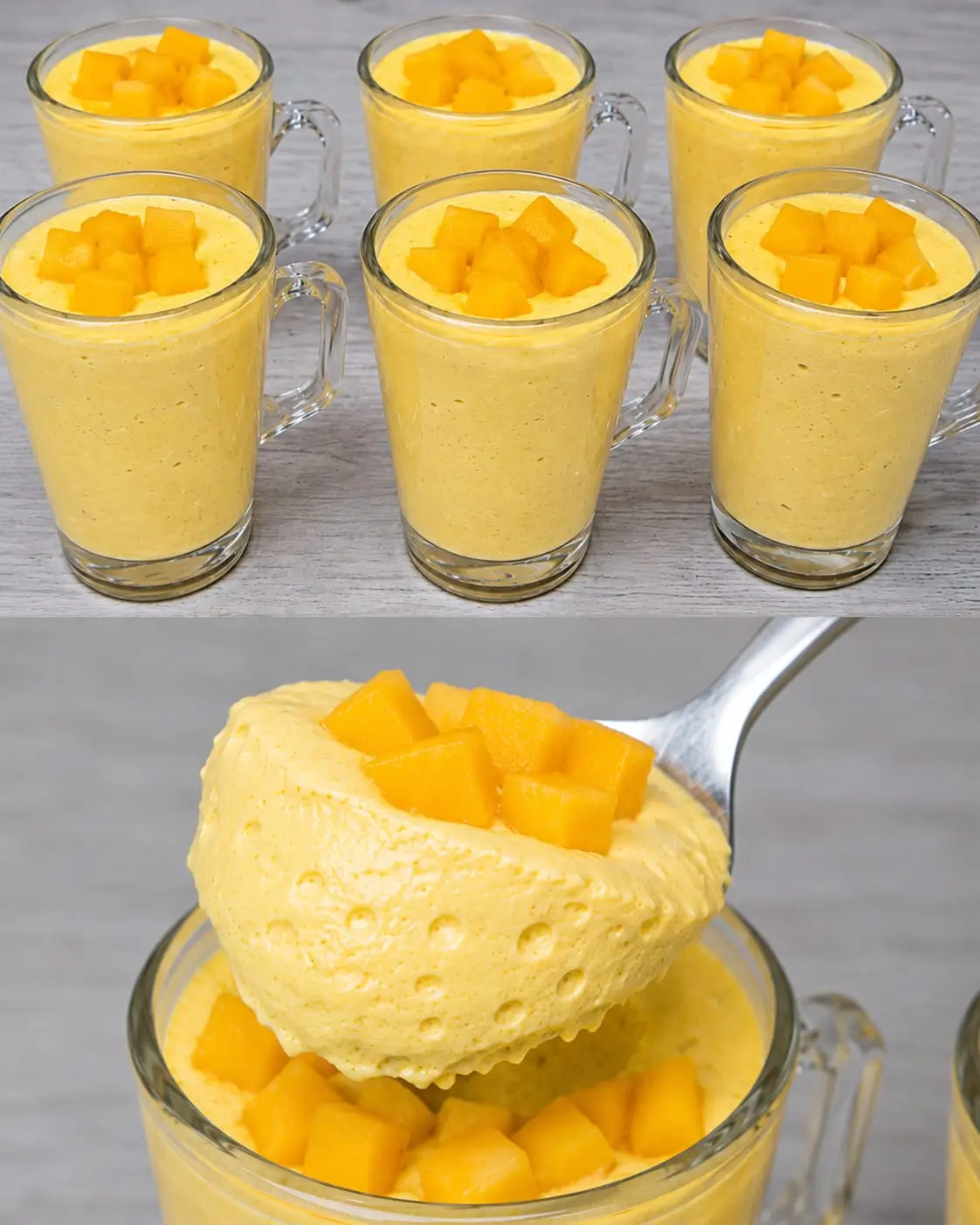 Dessert crémeux à la mangue