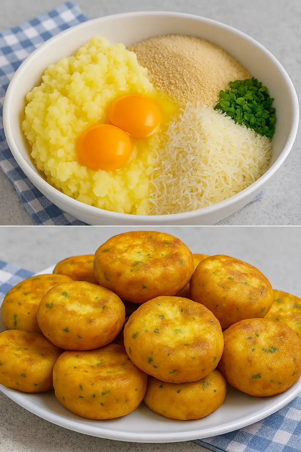 Galettes de pommes de terre au fromage et au persil