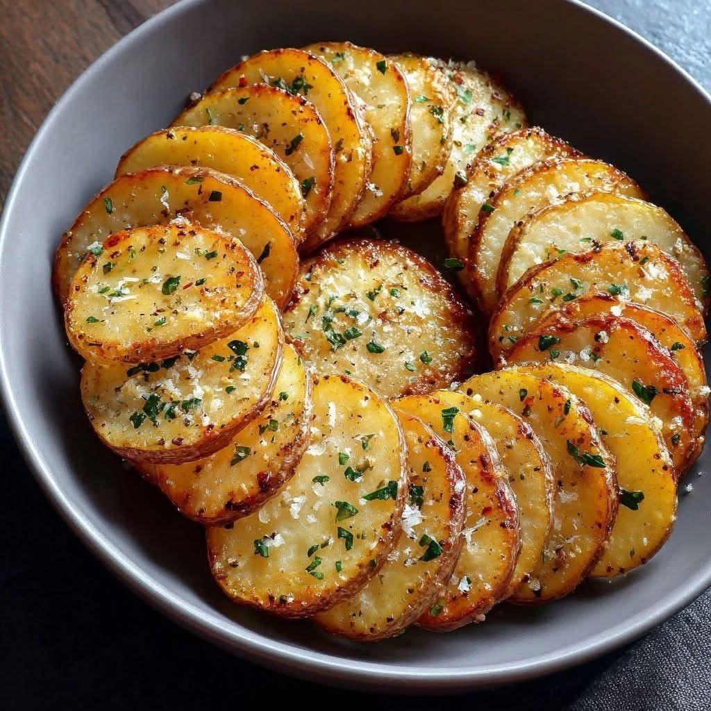 Tranches de pommes de terre cuites au four