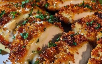 Poulet en croûte à l’ail et au parmesan
