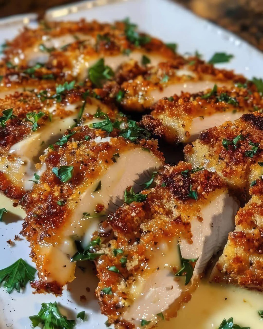 Poulet en croûte à l’ail et au parmesan