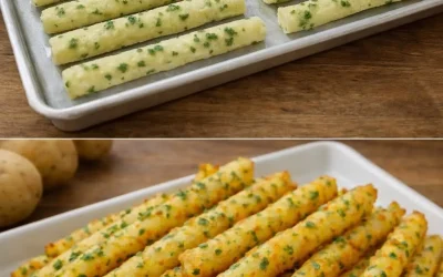 Bâtonnets de pommes de terre croustillants et sains cuits au four