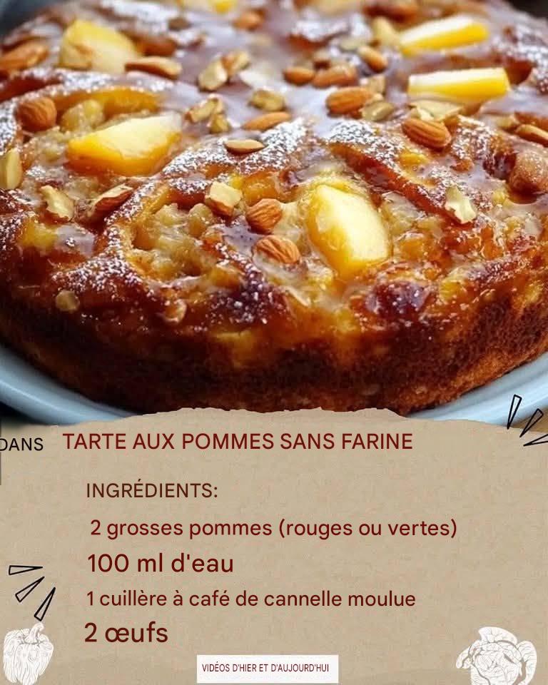 Tarte aux pommes sans farine. Cette tarte aux pommes sans farine est délicieuse, légère et idéale pour ceux qui recherchent une alternative sans gluten. Facile à préparer, son arôme de cannelle la rend irrésistible.