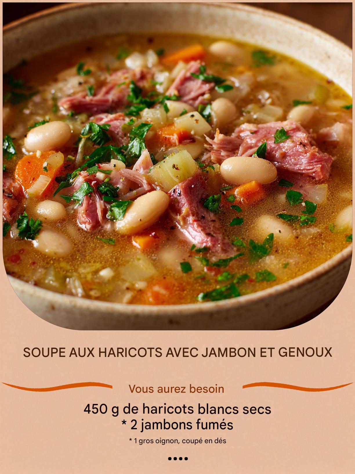 Soupe aux haricots avec jarret de jambon