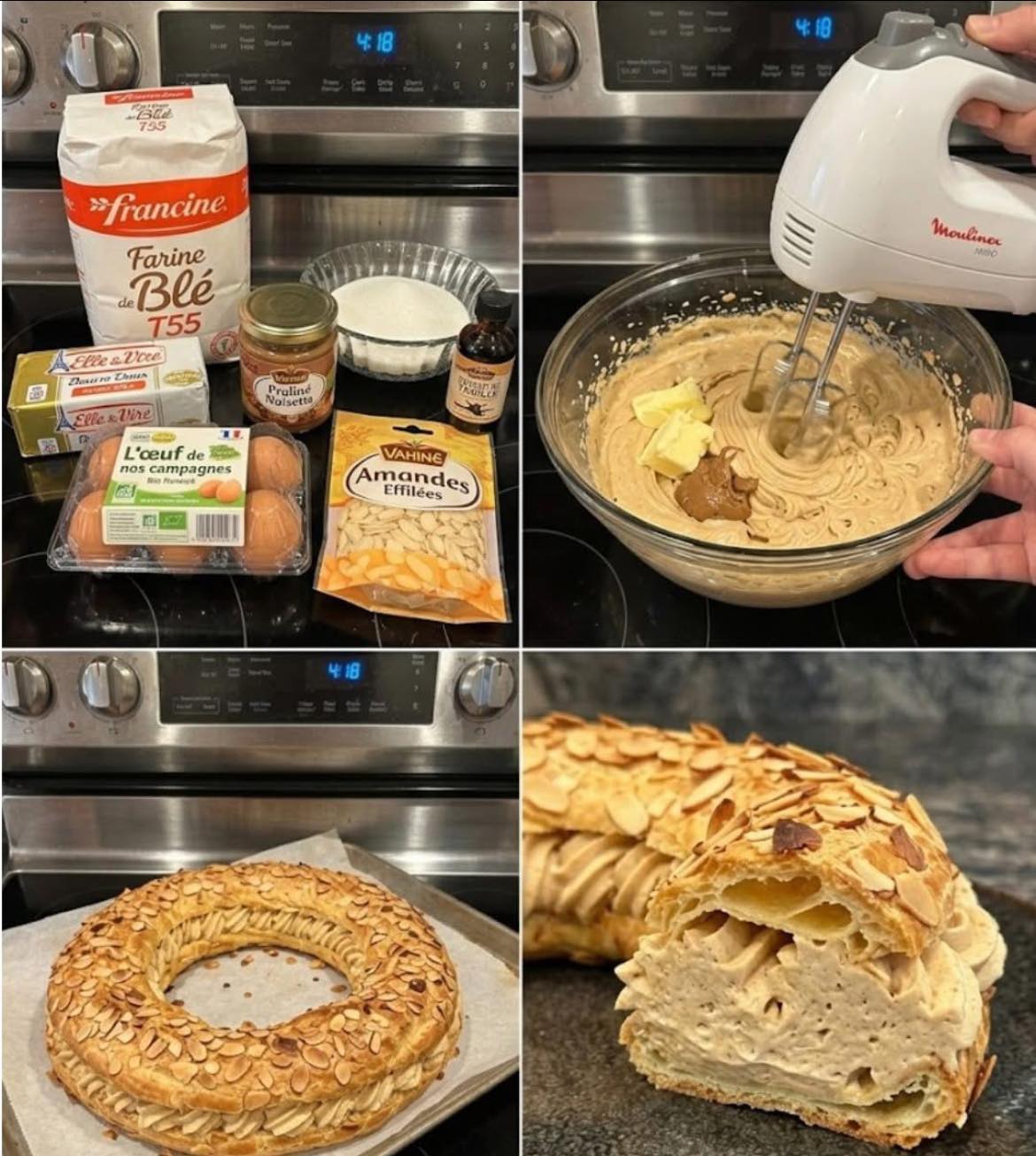 Je rêve depuis longtemps de préparer cette fameuse couronne aux amandes pour le dessert de dimanche.