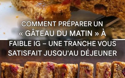 La recette d’un gâteau du matin à faible indice glycémique : sain et savoureux