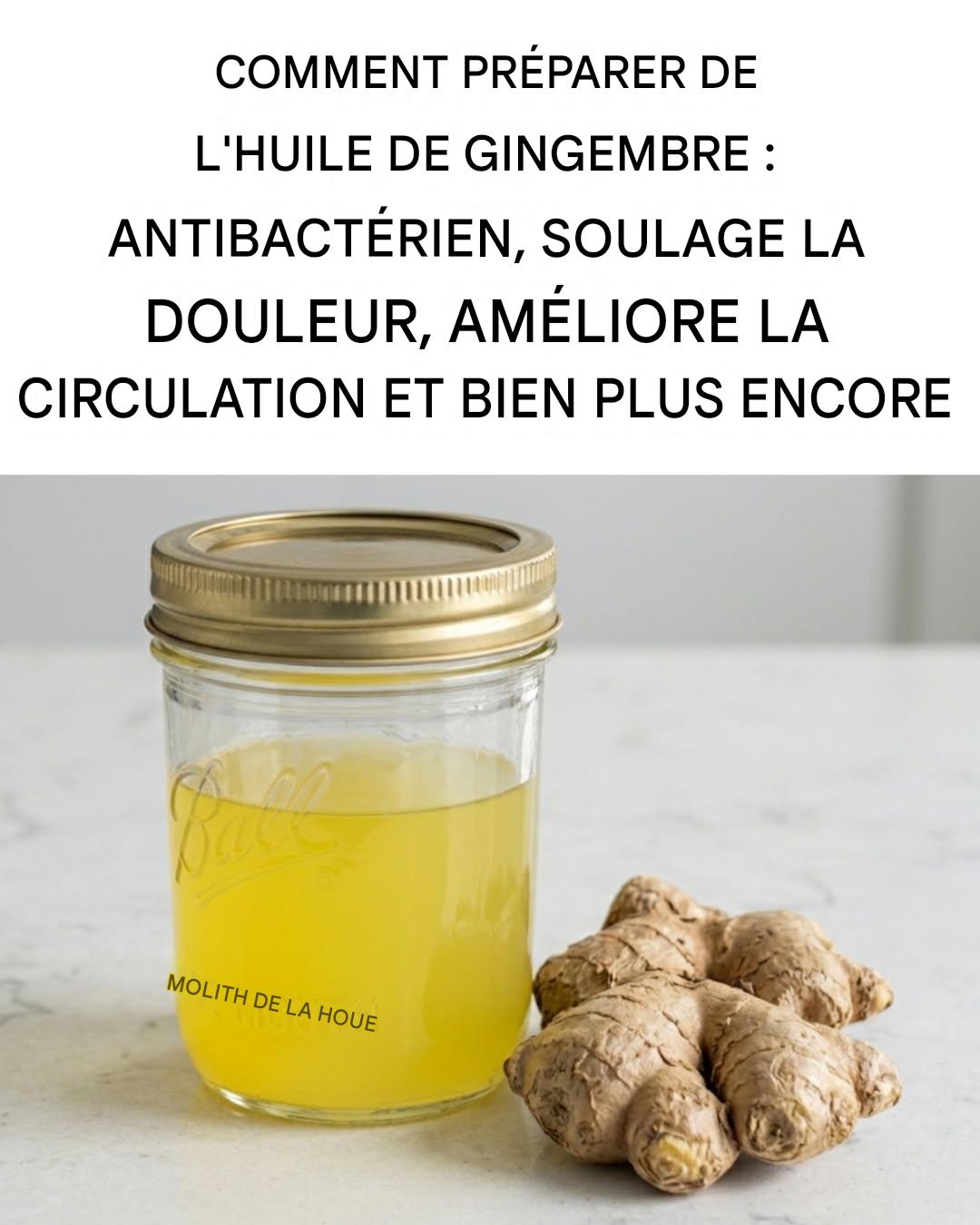 Huile de gingembre : un analgésique naturel qui soulage les douleurs articulaires et les maux de tête.