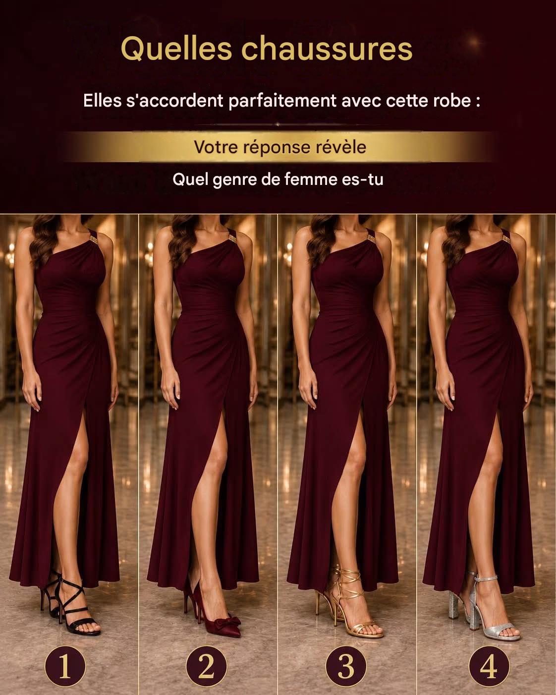 Quelles chaussures vont le mieux avec cette robe ? Votre réponse révèle quel genre de femme vous êtes.