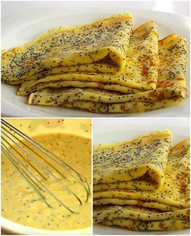 Pannenkoek aux graines de pavot et au citron, délicieux et aromatique.