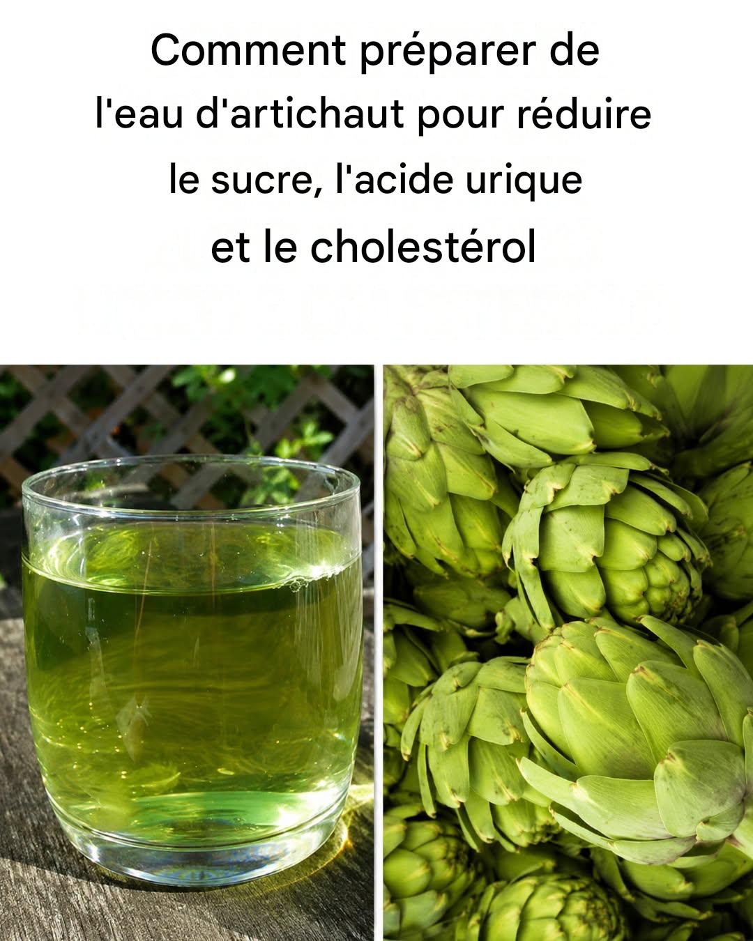 Comment réduire la glycémie, le cholestérol et l’acide urique grâce à l’eau d’artichaut
