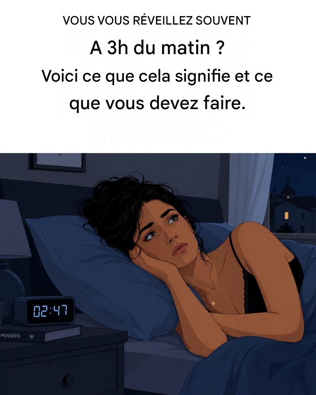 Pourquoi vous réveillez-vous toujours à 3 heures du matin ? Causes fréquentes et remèdes naturels.