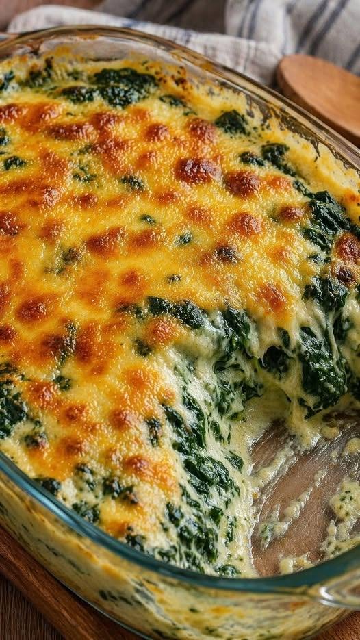 Épinards gratinés au fromage et à la béchamel