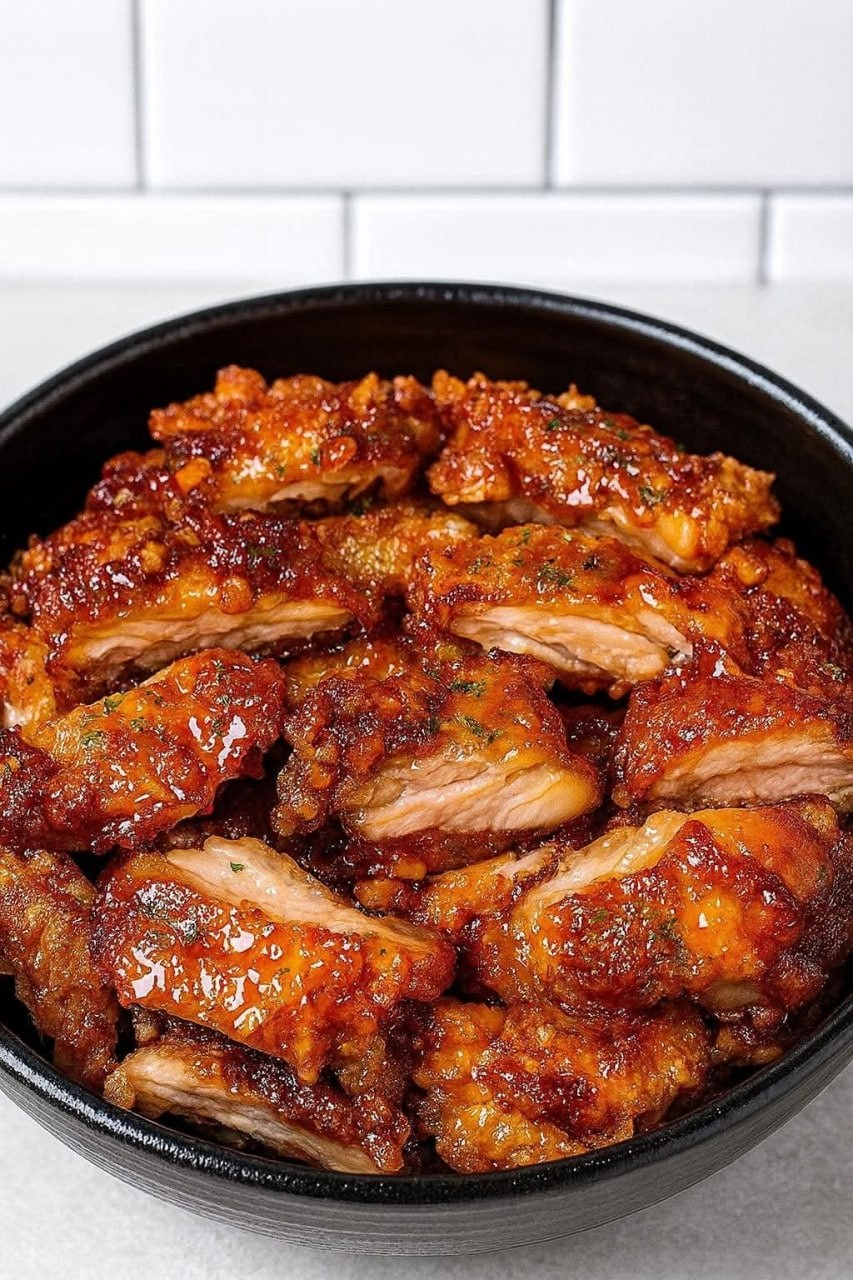 Poulet croustillant au miel et à l’ail