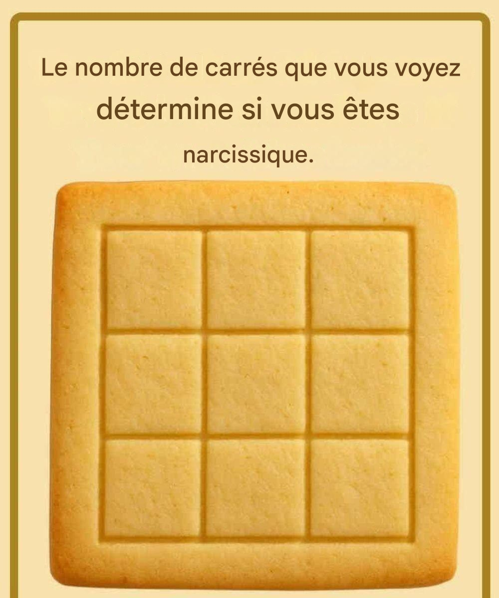 Le nombre de carrés que vous voyez détermine si vous êtes narcissique.