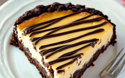 Tarte au fromage avec base de brownie