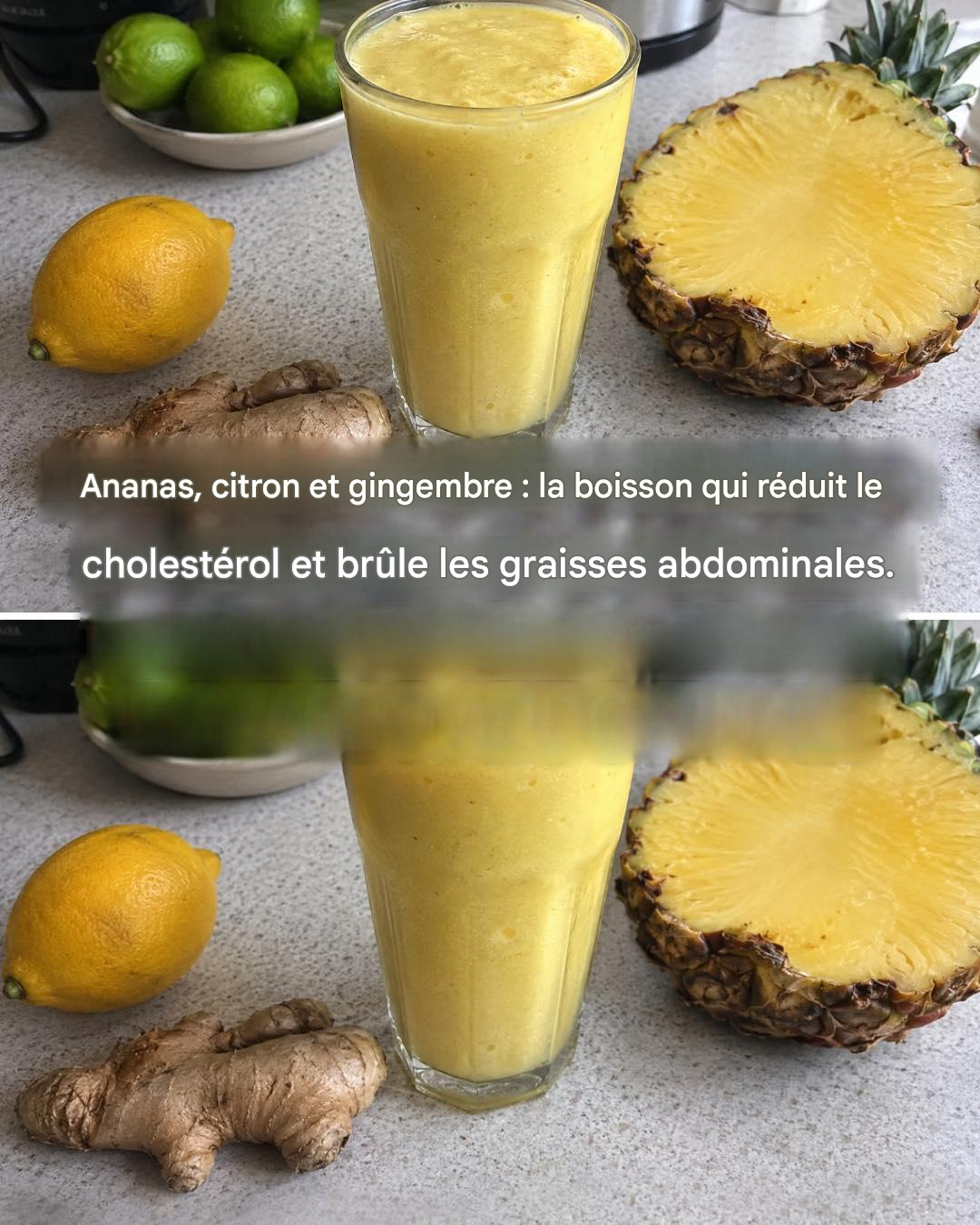 Ananas, citron et gingembre : la boisson bienfaisante qui brûle les graisses du ventre.