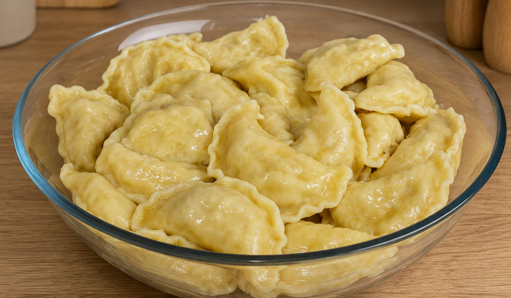 Je n’achète plus de pelmeni : je fais mes vareniki avec une pâte soyeuse. Je fais cuire la farine avec du lait chaud et du beurre, et la farce est composée de viande hachée mélangée à de l’eau glacée. Un vrai délice !