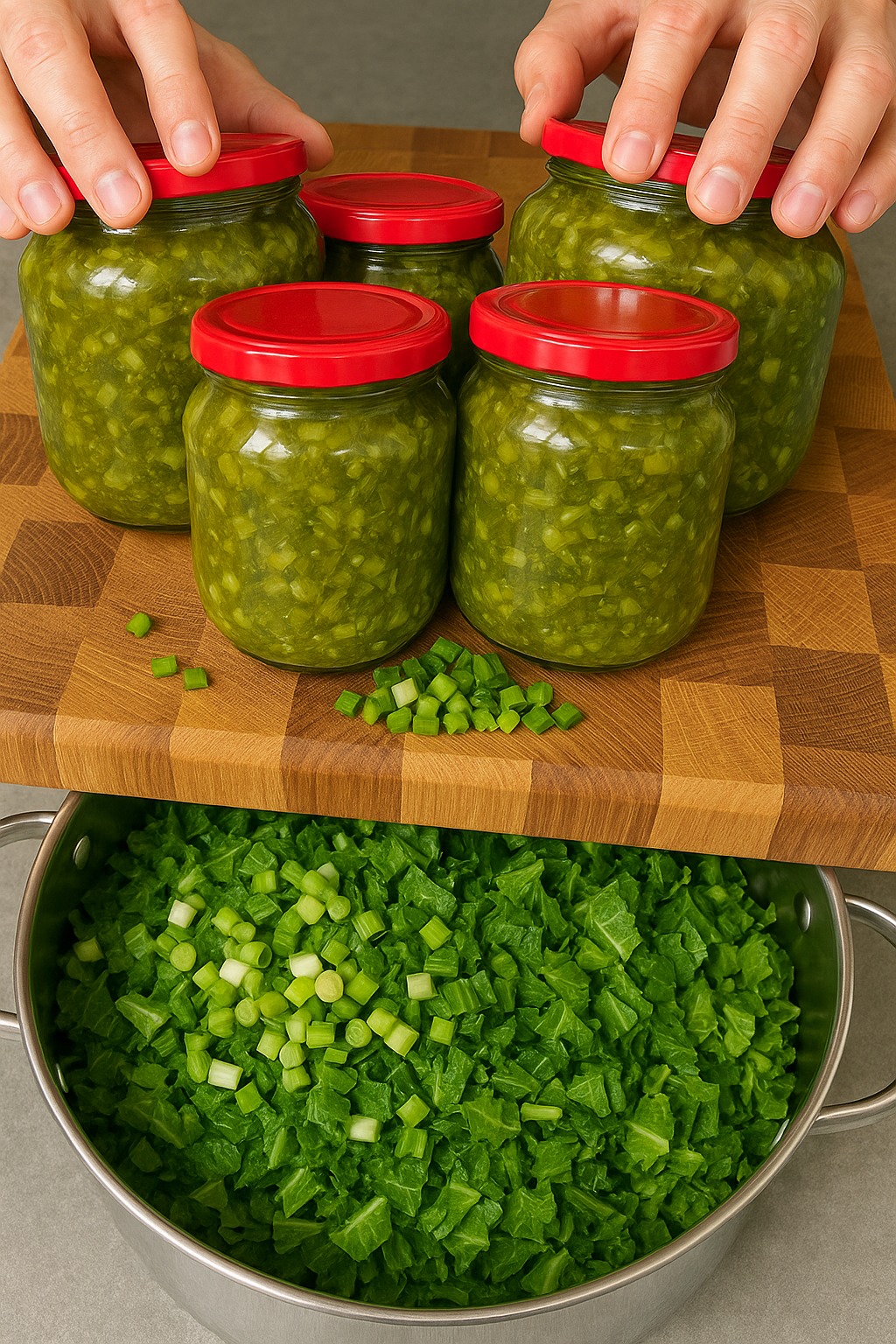 Oseille aux légumes en bocaux pour l’hiver – sans sel ni vinaigre : une préparation universelle pour les soupes, les tartes et les sauces