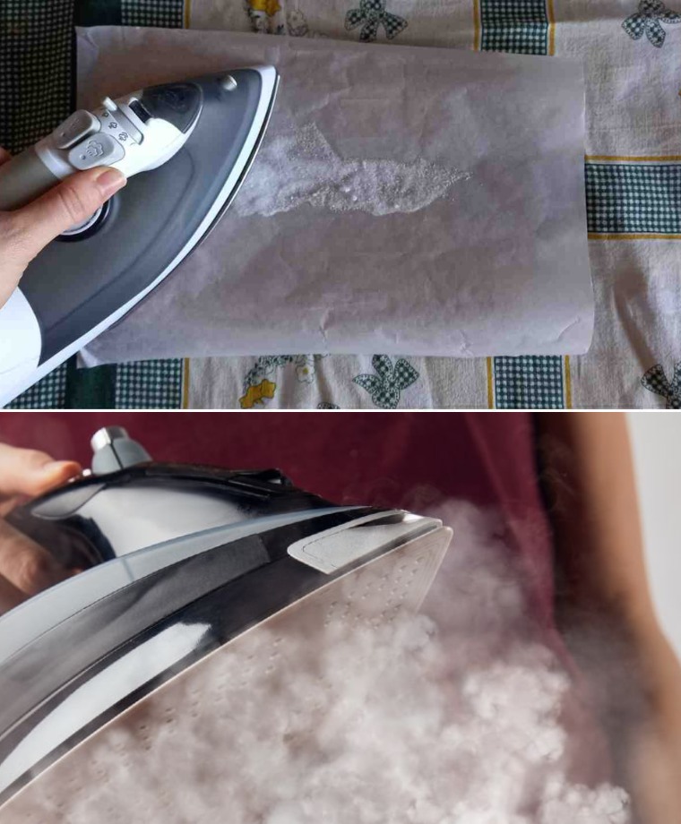 Astuce de grand-mère : Comment nettoyer un fer à repasser avec du papier sulfurisé et du sel