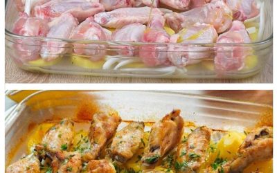 Ailes de poulet frites avec pommes de terre : un plat délicieux