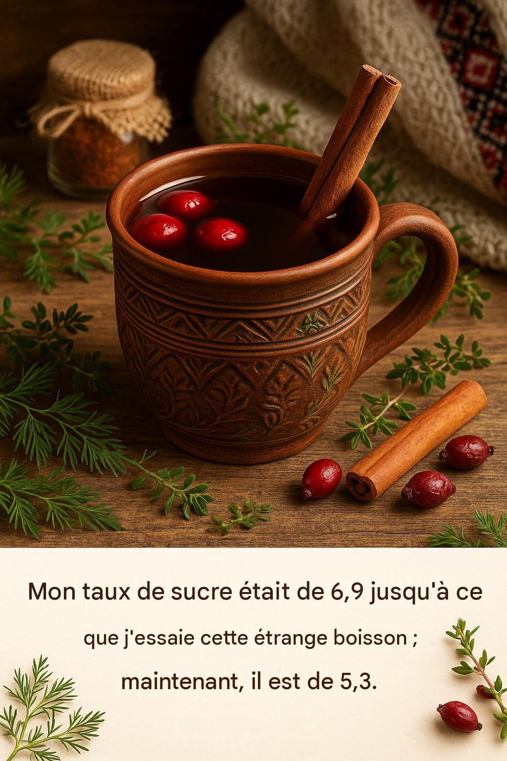 Mon taux de glycémie était de 6,9 ​​avant que je ne goûte cette étrange boisson – il est maintenant de 5,3.