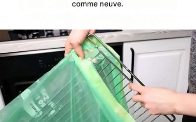 Pas besoin de frotter ! Il suffit de mettre la grille dans un sac en plastique : elle sera comme neuve.