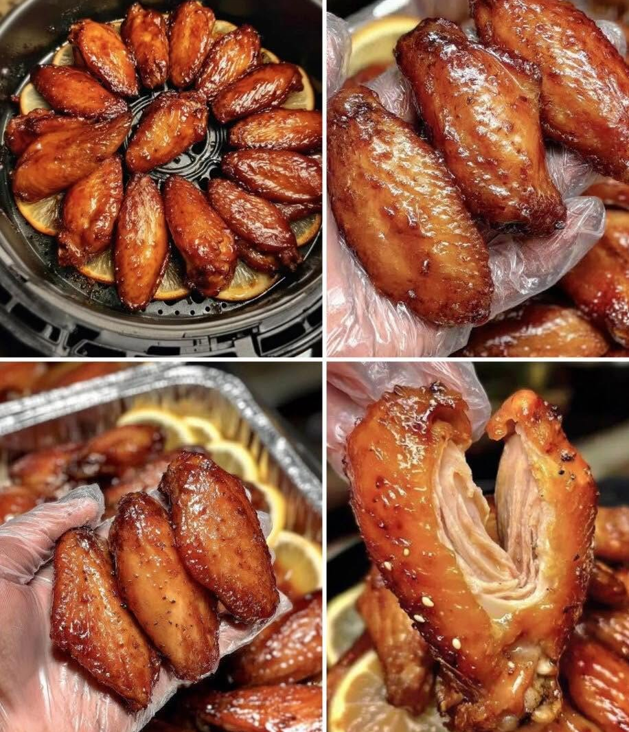 Ailes de poulet au miel et à l’ail cuites à la friteuse à air