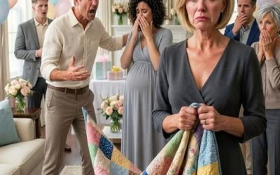 À la fête prénatale de ma fille, je lui ai offert une courtepointe que j’avais cousue pendant neuf mois. Son mari l’a jetée comme un déchet : « Ta mère n’est qu’une cantinière, ma chérie. » Je l’ai ramassée et je suis partie. Le lendemain matin, j’ai appelé mon avocat. Sa secrétaire est devenue livide : « Monsieur Harmon… vous devez venir ici. Immédiatement. »