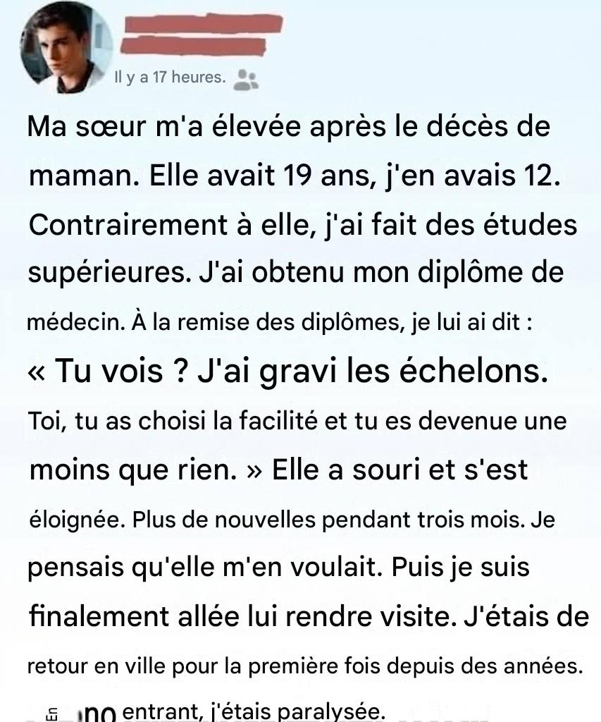Après m’avoir élevée, j’ai traité ma sœur de « personne » ; puis j’ai réalisé à quel point je me trompais.