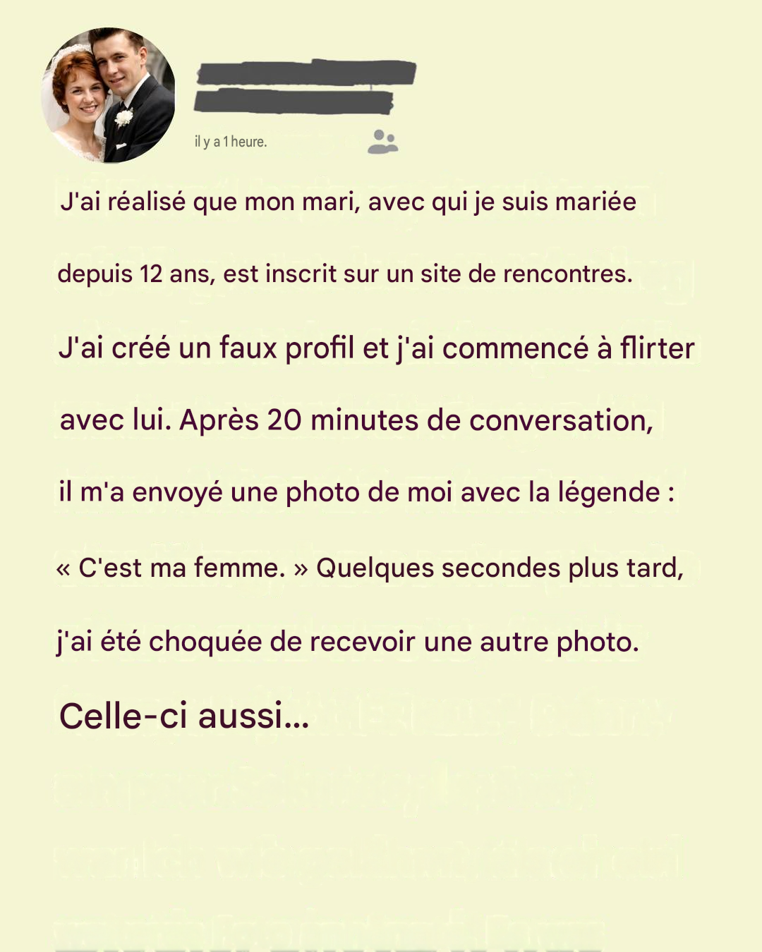 Je pensais que mon mari me trompait.