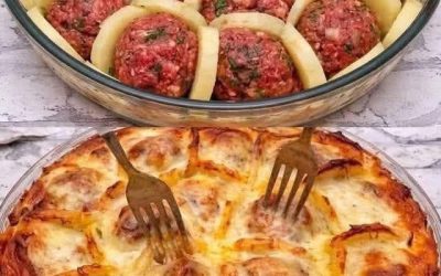 Gratin de boulettes de bœuf et pommes de terre à la béchamel