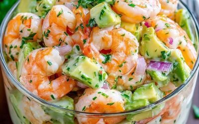 Salade Crémeuse Crevettes & Avocat : Fraîche, Légère et Pleine de Saveurs