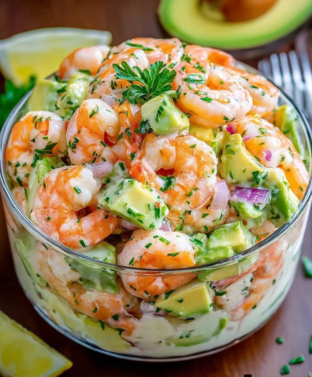 Salade Crémeuse Crevettes & Avocat : Fraîche, Légère et Pleine de Saveurs