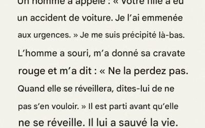 La cravate rouge : une histoire qui prouve que la bonté perdure.