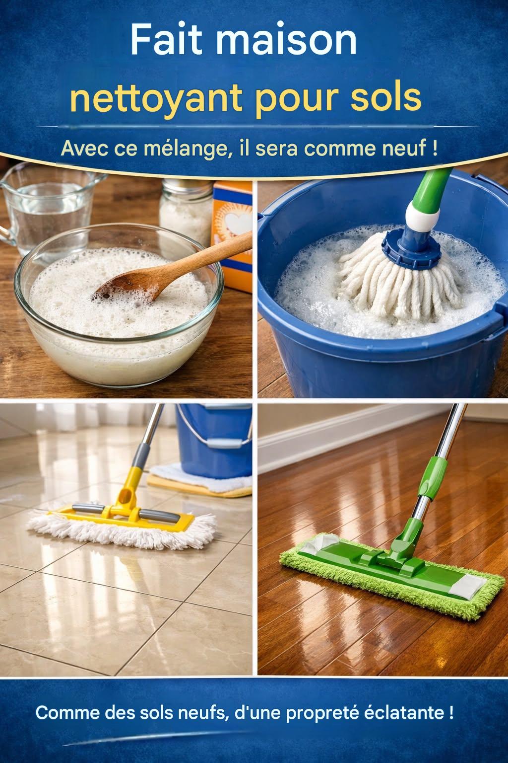 Nettoyant pour sols fait maison : ce mélange redonnera à votre sol son aspect neuf.