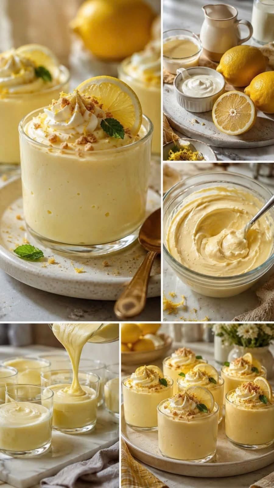 Mousse au citron en verrines : un dessert facile, crémeux et rafraîchissant