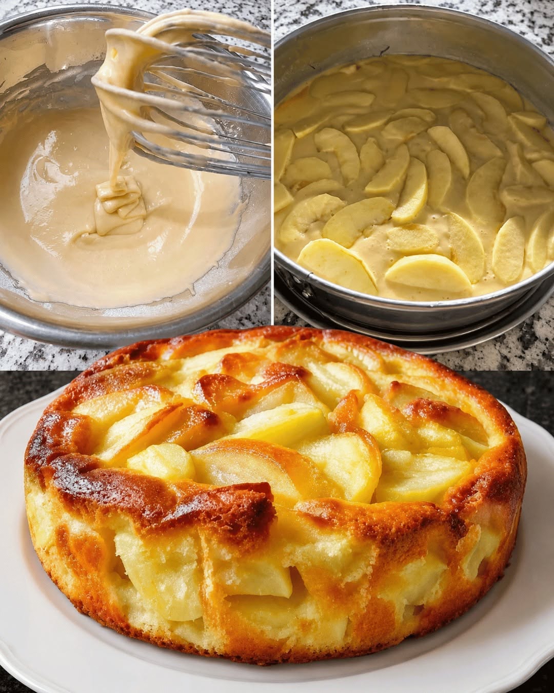 Cette tarte aux pommes fondante est exactement le genre de dessert qui évoque les gourmandises des enfants 😍 Des pommes fondantes, une texture ultra-moelleuse et ce merveilleux parfum qui embaume toute la maison… simple, réconfortant et tellement délicieux ! 😋✨