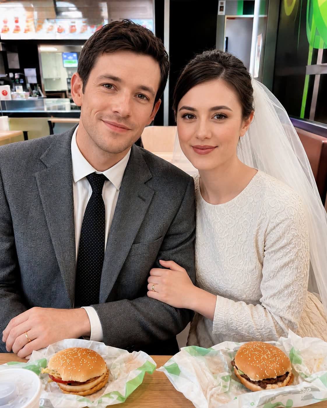 J’ai quitté un millionnaire pour épouser mon meilleur ami fauché. Le jour de notre mariage, alors que nous partagions deux hamburgers dans un petit restaurant, mon mari, les mains tremblantes, a glissé la main dans sa poche et m’a murmuré : « Mon amour… il y a une chose que tu ignores de moi. »