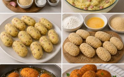 Croquettes de Pommes de Terre Farcies au Fromage et Jambon – Croustillantes et Fondantes