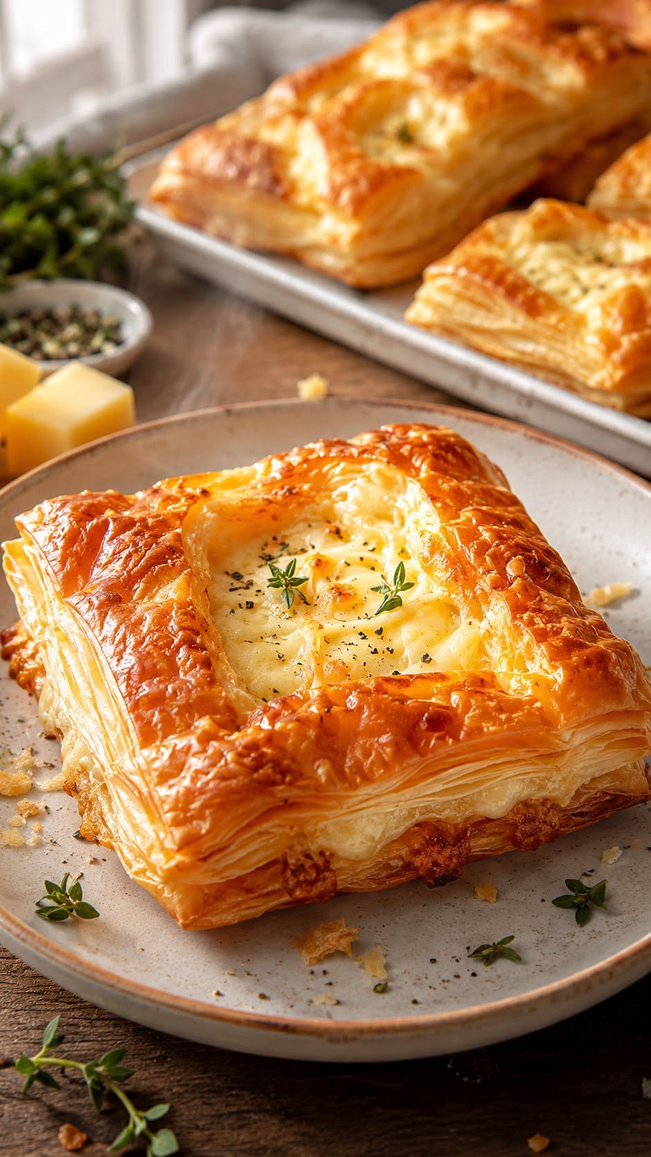 Pâte feuilletée croustillante au brie, au miel et au thym – une délicieuse entrée prête en quelques minutes