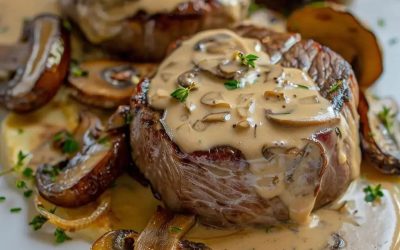 Steaks de Boeuf avec Sauce aux Champignons