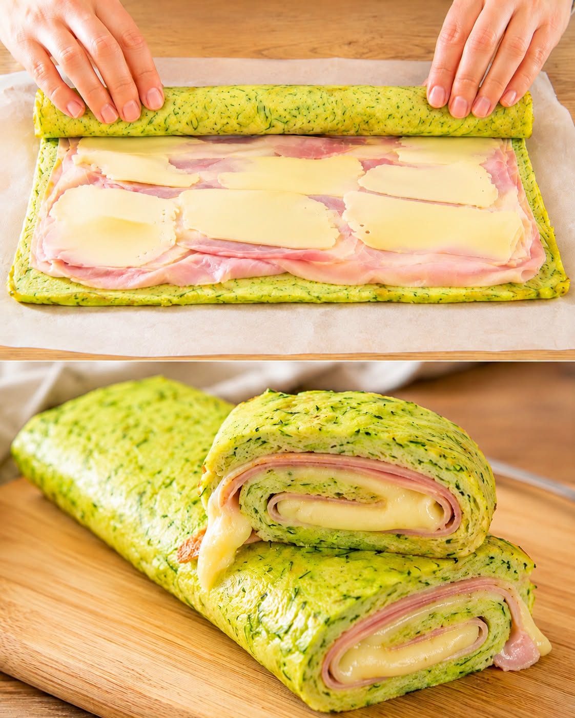 Rouleau de jambon et de fromage aux courgettes : juteux, nourrissant et sans farine !