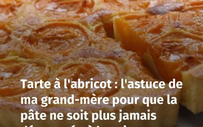 Tarte à l’abricot : l’astuce de ma grand-mère pour que la pâte ne soit plus jamais détrempée à la cuisson