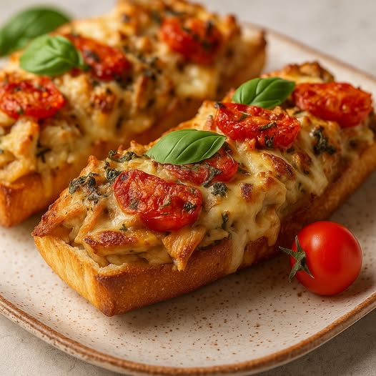 Gratins de poulet, tomates et mozzarella